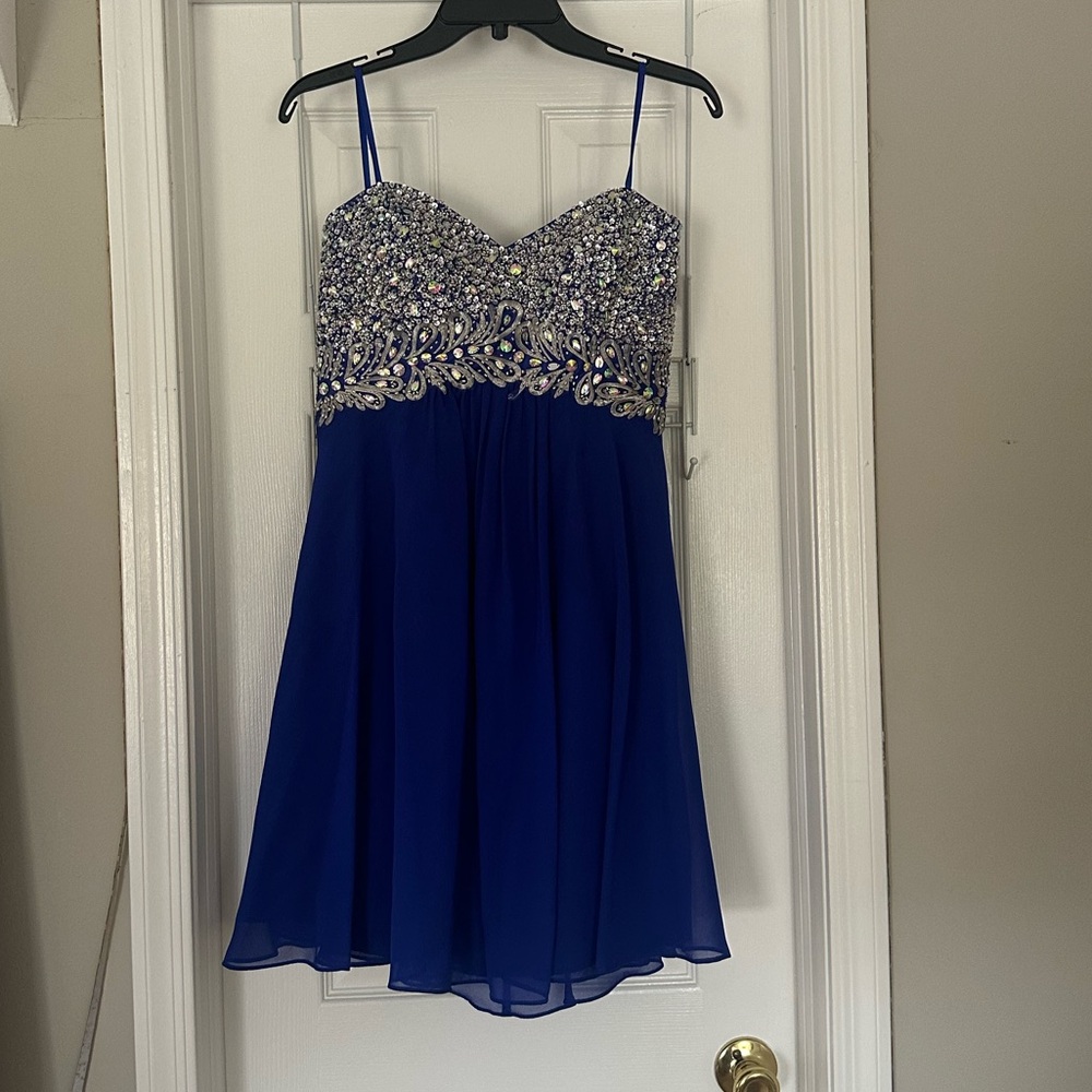 Stunning Royal Blue Embellished Prom Dress